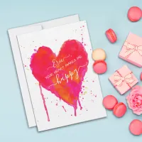 Modern Watercolor Artsy Valentine's Day Heart Love Holiday Card