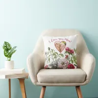 Magenta Accent Floral Mother's Day Photo Throw Pillow