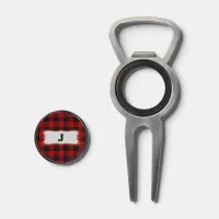 Rob Roy Tartan Red & Black Bottle Opener Divot Tool