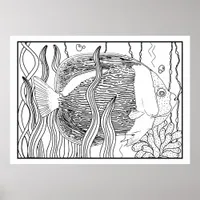 Tropical Fish Sealife DIY Colouring Poster