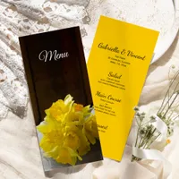 Rustic Daffodils Barn Wood Country Spring Wedding  Menu