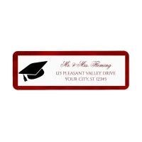 Red White Graduation Return Address Label