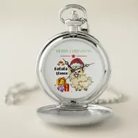 Christmas Llama Pocket Watch