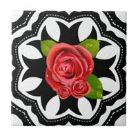 Elegant Stylish Romantic Floral Modern Pattern Ceramic Tile