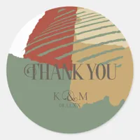 Color Block Wedding Thank You Autumn ID740 Classic Round Sticker