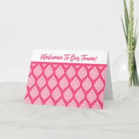 Pink Welcome To Our Team Card