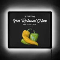 Yellow and Green Peppers Farm to Table Restaurant LED Sign