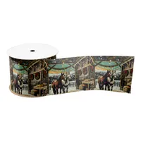 Merry Christmas Cartoon Horses   Satin Ribbon