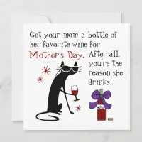 Wine for Mother's Day Holiday Card