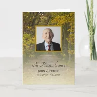 Autumn Leaves Lane Funeral Service Folded Program