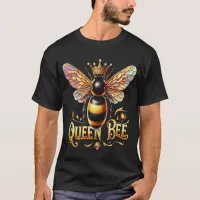 Majestic Queen Bee Illustration Featuring a Crown  T-Shirt