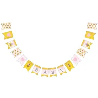 Honeybee Bumblebee Honeycomb Pink Girl Baby Shower Bunting Flags