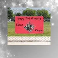 Happy 50th Birthday Red and Black Roses | Banner