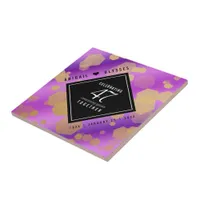 Elegant 47th Amethyst Wedding Anniversary Ceramic Tile