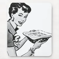 Retro Woman With Home Cooked Meal Mouse Pad