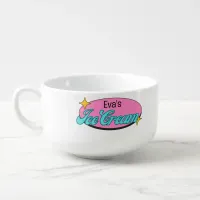 Trendy Retro Typography With Name Ice Cream Bowl