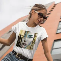Ethereal Mystical Goddess in Gold T-Shirt