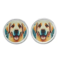 Happy Golden Retriever Cufflinks