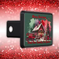 Monogram Festive Vintage Christmas on green | Hitch Cover