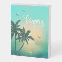 Tropical Isle Sunrise Favors Teal ID581 Wooden Box Sign