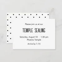 Black & White Polka Dot Temple Sealing Invitation