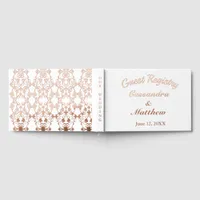 Wedding Registry Floral Vine Rose Gold Foil White Foil Guest Book