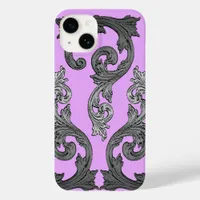 Goth Pink and Gray Elegant Design Case-Mate iPhone 14 Case