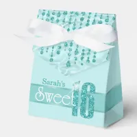 Satin Jewel Sweet Sixteen Teal ID260 Favor Boxes
