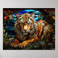 *~*  TIGER Golden AP68 Fantasy Stained Glass 5:4  Poster