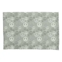 Scattered Peace Signs Grey SPST Pillowcase