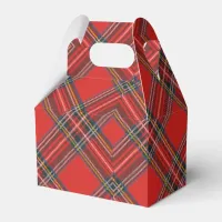 Tartan Plaid Red Christmas Favor Boxes