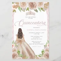 Budget Blush Rose Gold Princess Tiara Quinceañera