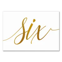 Table Numbers - Luxe Typography (Faux Gold Foil) 6