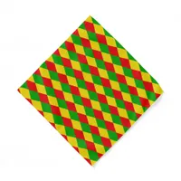 Jamaica Rasta Colored Harlequin Diamonds Patterned Bandana