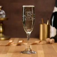 Mountains in the night - New Year engraved Champagne Flute