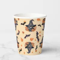 Cute Cats Bats & Pumpkins Halloween Paper Cups