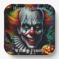 Spooky Scary Clown Halloween Party Personalized Paper Plates