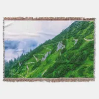 The steep path on the mountain  throw blanket