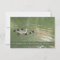 Mother Duck and Ducklings By My Side Flat Thank You Card