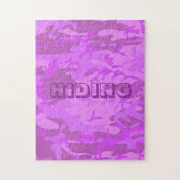 Funny Hiding Camouflage Pastel Purple Pattern Jigsaw Puzzle