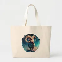 Aries Ram Large Tote Bag