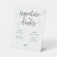 Signature Drinks Wedding Sign Rustic Calligraphy