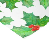 Holly Leaves, Berries, Red, Green Floral Christmas Tissue Paper