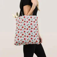 Minimalist Watercolor Botanical Poinsettia Tote Bag