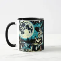 Personalized Witch and Black Cat Halloween Mug