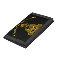 Golden Buddha Statue in Meditation Trifold Wallet