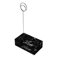 Black "Love" Table Number Card Holder for Wedding