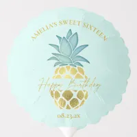 Tropical Pineapple Sweet 16 Happy Birthday ID922 Balloon