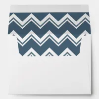 Palm Tree with blue chevron liner wedding Envelope