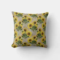 Sunflowers and Honeycombs Throw Pillow